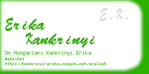 erika kankrinyi business card